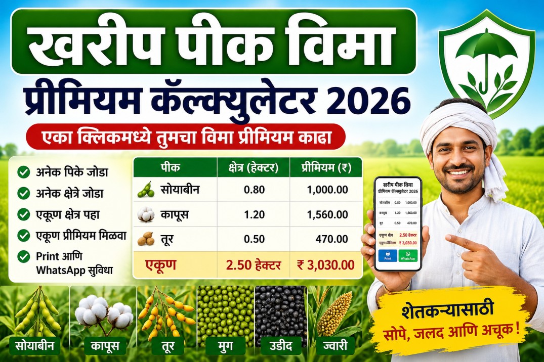 खरीप पीक विमा प्रीमियम कॅल्क्युलेटर
